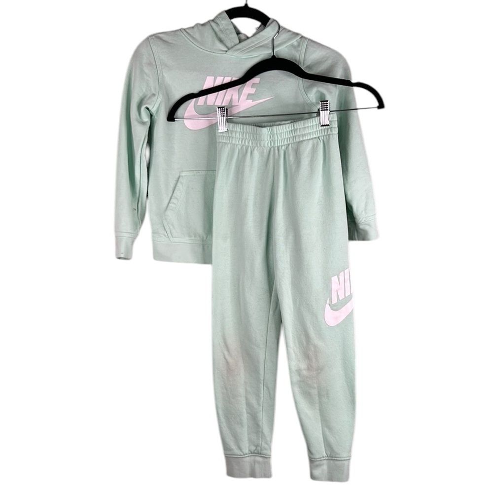 Nike Mint Green Girl's 2 Piece Sweatshirt‎ Hoodie & Sweatpants Size 6X